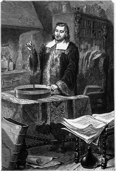 Evangelista Torricelli, Italiaanse natuurkundige, uitvinder van de kwikbarometer, 1643 1873 door Unbekannt