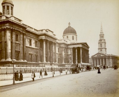 Exterieur van de National Gallery, Londen, 1887 door Unbekannt