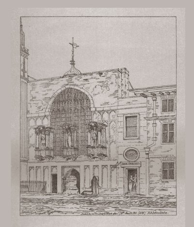 Buitenaanzicht van de Guildhall Chapel door Unbekannt