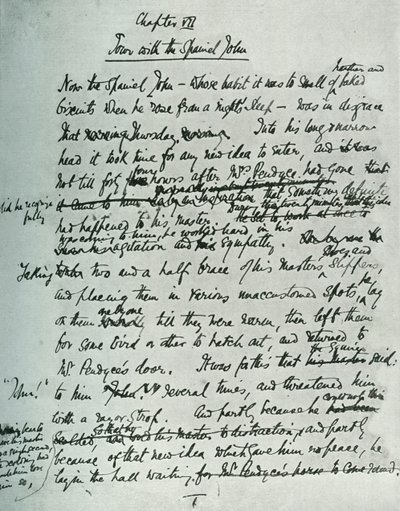 Facsimile pagina van MS voor The Country House, door John Galsworthy, 1907 door Unbekannt