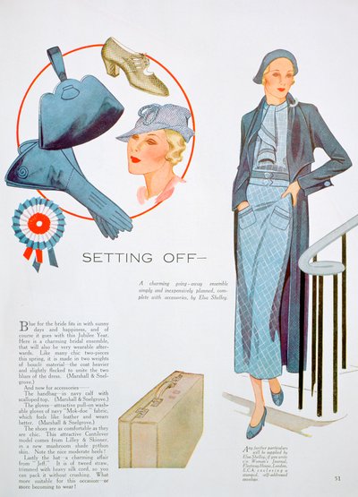 Mode-illustratie, 1935 door Unbekannt
