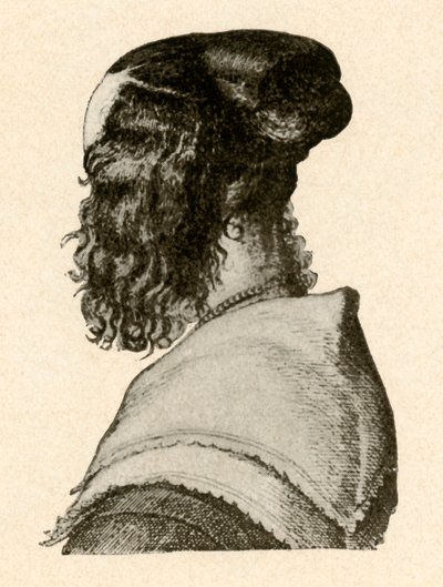 Modieuze haarstijl, regeerperiodes van Charles I en II, ca. 1620-1680, 1937 door Unbekannt