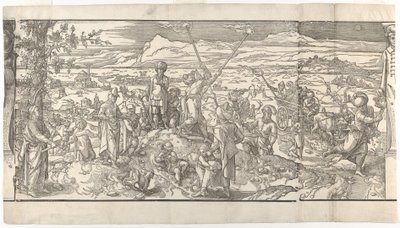 Festival van de Nieuwe Maan uit de fries Ces Moeurs et fachons de faire de Turcz Customs, 1553 door Unbekannt
