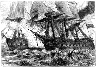 Gevecht tussen USS Chesapeake en HMS Shannon door Unbekannt