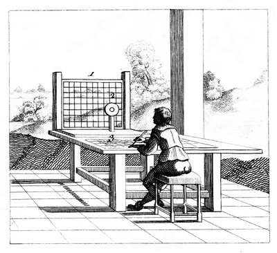 Figuur die perspectieftekening oefent, 1639 door Unbekannt