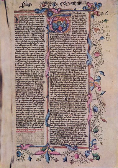 Eerste pagina van het evangelie van Matteüs door Unbekannt