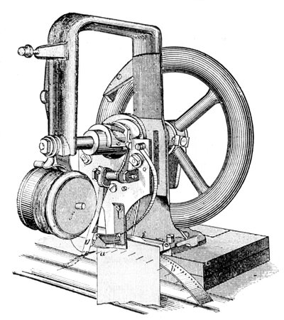 Eerste lockstitch naaimachine, uitgevonden door Elias Howe, 19e eeuw door Unbekannt