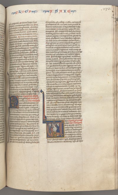 Fol. 273r, Jesaja, gehistorieerde initiaal V, de marteldood van Jesaja, ca. 1275-1300 door Unbekannt