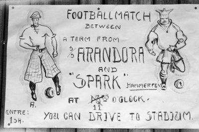Voetbalwedstrijd poster, Hammerfest, Noord-Noorwegen, 1929 door Unbekannt