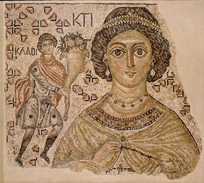 Fragment van een Vloermozaïek met een Personificatie van Ktisis, Byzantijns, 500-550 door Unbekannt