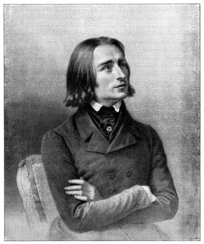 Franz Liszt, 19e-eeuwse Hongaarse virtuoze pianist en componist door Unbekannt