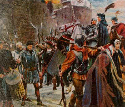 Frederik I, markgraaf van Brandenburg, verslaat de Quitzows, 1414, 1936 door Unbekannt