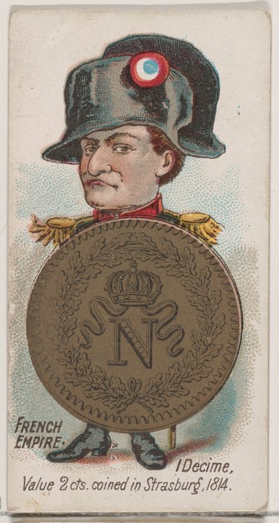 Franse Keizerrijk, 1 Decime, uit de serie Munten van Alle Naties N72, variatie 1 voor Hertog, 1889 door Unbekannt