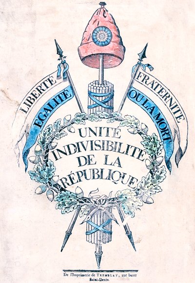 Franse Revolutie 1789: Allegorisch embleem van de Republiek door Unbekannt
