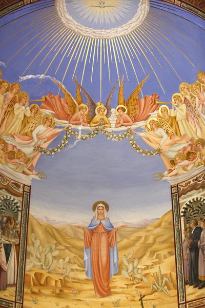 Fresco in de Visitatiekerk in Ein Kerem, Ein Kerem, Israël door Unbekannt