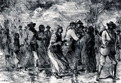 Vluchtende slaven op weg van Maryland naar Delaware via de Underground Railroad, 1850-1851 door Unbekannt