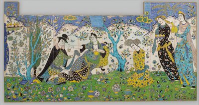 Tuinbijeenkomst, Iran, 1640-50 door Unbekannt