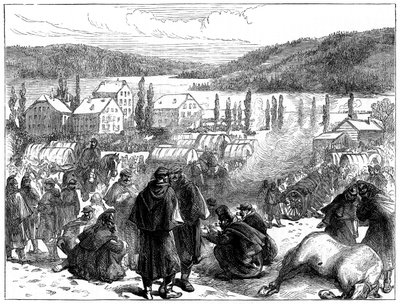 Generaal Bourbakis verslagen Franse leger in Zwitserland, februari 1871 door Unbekannt