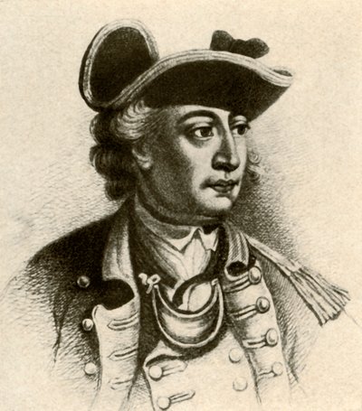 Generaal John Sullivan, met een hoed met vlechtwerk en een gorget, ca. 1770, 1937 door Unbekannt