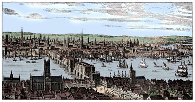 Algemeen uitzicht op Londen, 1666, 1909 door Unbekannt