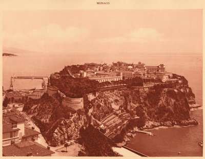 Algemeen uitzicht op het Vorstendom Monaco, 1930 door Unbekannt