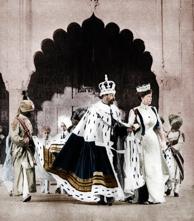 George V en koningin Mary in Delhi, India, 1911 door Unbekannt
