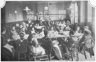 Meisjes Aan Het Handwerken, Halliwick School Voor Meisjes, Marylebone Road, Londen, ca. 1903 door Unbekannt