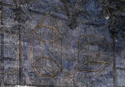 Gotische kunst: De kamer van de paus: detail van de kooien - de toren van engelen. 1336-1337, Paleis van de Pausen, Avignon door Unbekannt