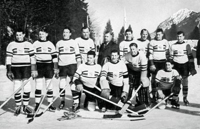 Groot-Brittannië ijshockeyteam, Olympische Winterspelen, Garmisch-Partenkirchen, Duitsland, 1936 door Unbekannt