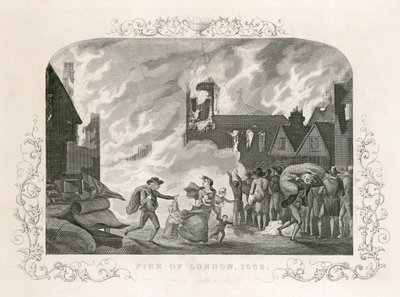 Grote brand van Londen, 1666, 19e eeuw door Unbekannt