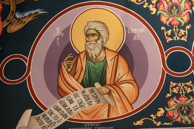 Grieks-orthodoxe icoon die Sint Sophonias afbeeldt, Thessaloniki, Griekenland door Unbekannt