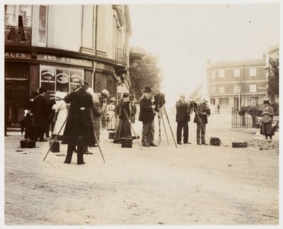 Groep fotografen die foto