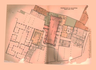 Gildehal Stadsplan van Londen, ca. 1750, 1886 door Unbekannt