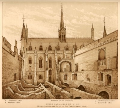 Guildhall noordzijde, City of London door Unbekannt