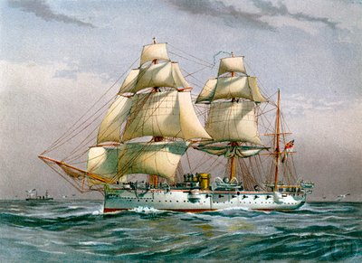 HMS Calliope, Royal Navy 3e klasse kruiser, ca. 1890-1893 door Unbekannt