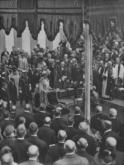Z.M. De Koning legt de Eerste Steen van Lloyds Nieuwe Gebouw 23 mei 1925, 1928 door Unbekannt