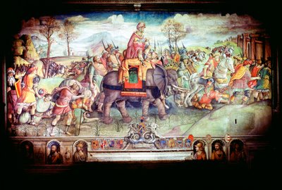 Hannibal en zijn leger steken de Alpen over, 218 v.Chr. door Unbekannt
