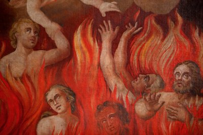 Hel schilderij in Saint-Nicolas de Veroce kerk, Saint-Nicolas de Veroce, Frankrijk door Unbekannt