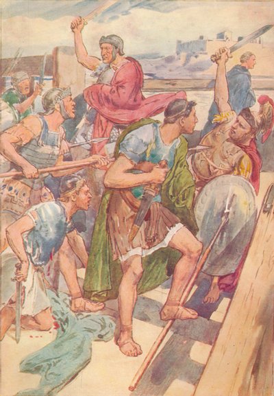 Hier zou het mogelijk zijn, dacht hij, om de vijand tegen te houden, ca. 1912 door Unbekannt