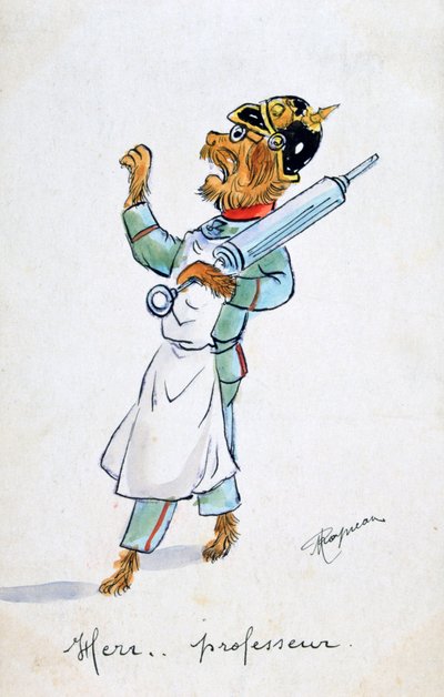 Herr Professor, Vintage Franse ansichtkaart, ca. 1900 door Unbekannt