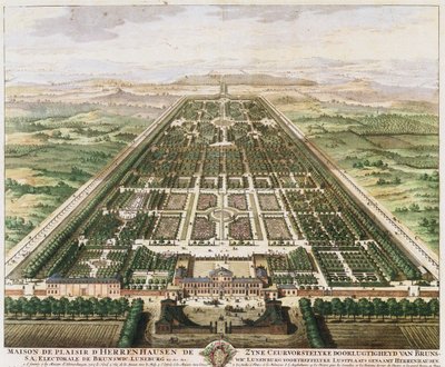 Herrenhausen: Kasteel en Tuinen, ca. 1745 door Unbekannt