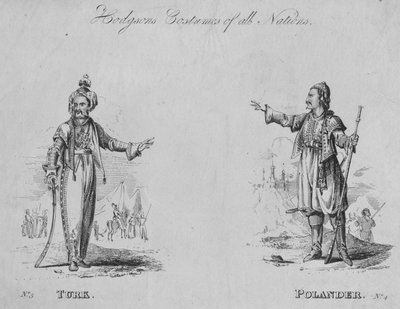 Hodgsons Kostuums van alle Naties: No.3 - Turk, No.4 - Pool door Unbekannt