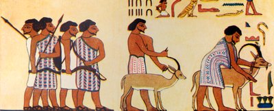 Hoe een Oude Egyptenaar de Komst van de Israëlieten naar Egypte Schilderde door Unbekannt