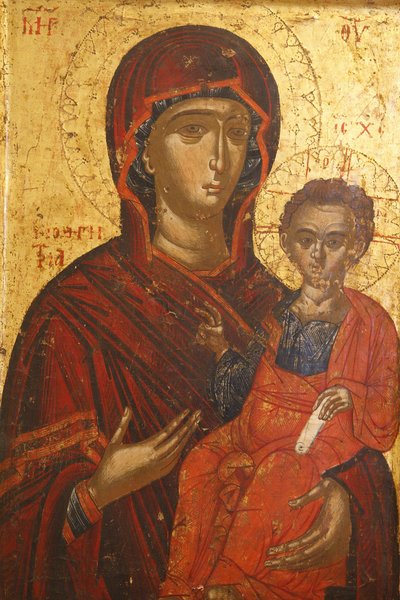 Icoon: Sta Maria Hodigitria (16e eeuw), Berat, Albanië door Unbekannt