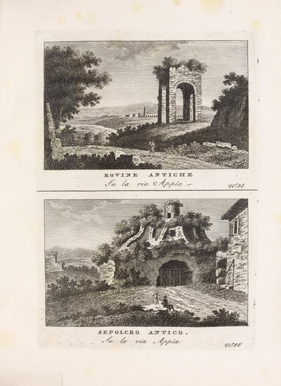 Illustratie uit het boek Oude en moderne uitzichten van de stad Rome van onbekende auteur en uitgegeven door Presso Venanzio Monaldini, Stefano Piale in Piazza di Spagna (it, [ca. 1820]) door Unbekannt