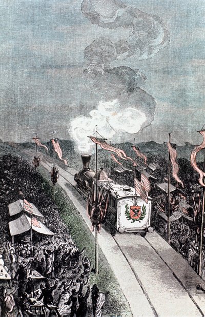 Illustratie uit De la Terre à la Lune van Jules Verne door Unbekannt