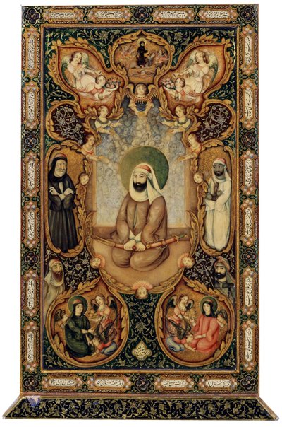 Imam Ali Ali ibn Abi Talib met zijn zonen Hasan en Husayn, 1871 door Unbekannt