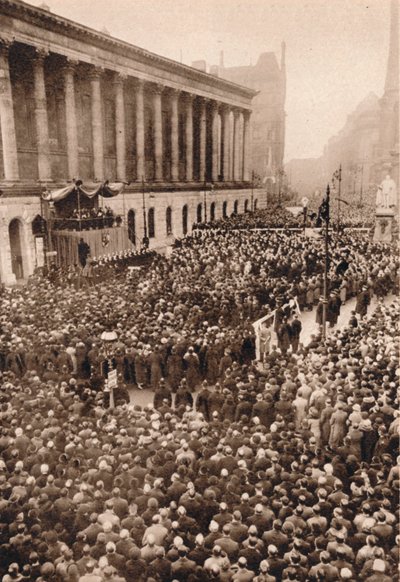 In Birmingham: Koning Edward VIII. uitgeroepen in de op een na grootste stad van Engeland, 1936 door Unbekannt
