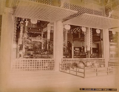 Interieur van de Chionin Tempel, Kioto, ca. 1890-1900 door Unbekannt