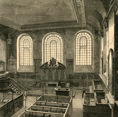 Interieur van St. Michaels, Wood Street, 1876, 1897 door Unbekannt